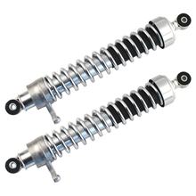 Set Federbeine kpl., chrom u. Chromfeder - 25mm verlängert - Länge 380mm - Auge Ø8mm