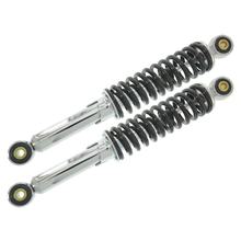 Jambes de suspension, réglables, amortisseur chromé, ressort noir, longueur : env. 300 mm - Ø œillet : 8 mm