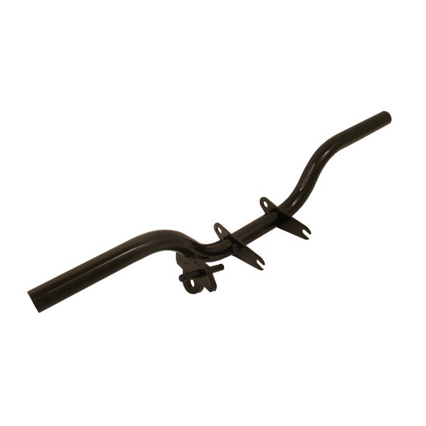 Simson Fußrastenträger m. Halteplatte f. Seitenständer, 1x Federaufhängung - schwarz beschichtet - S50, S51, S53, S70, S83