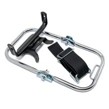Simson SET Gepäckträger komplett - kurzer Stützbügel, verchromt, Schutzblechhalter in schwarz, Riemen vollständig - für S50, S51, S70