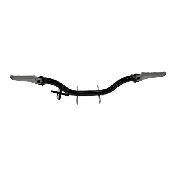 Simson Sport - soporte reposapiés con placa de soporte para pata de cabra, negro - suspensión de 2 muelles, estriberas de aluminio plegables - S50, S51, S53, S70, S83