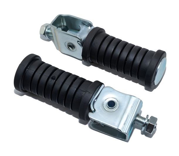 MZ - Estriberas para pillion (2 unidades), color negro - galvanizado - ETZ