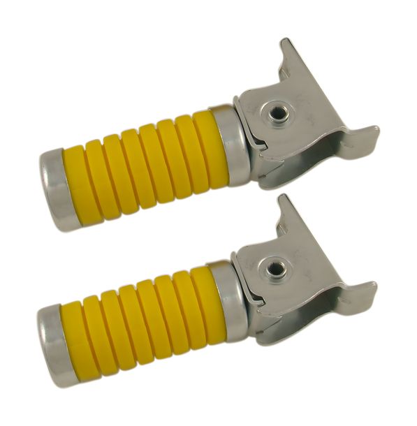 Par de estriberas del acompañante izquierdo y derecho, amarillo, con tapón - galvanizado