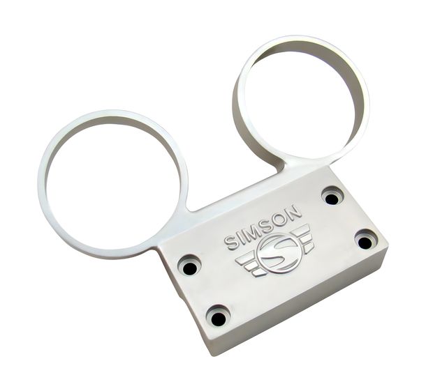 Simson dashboard voor snelheidsmeter ø 60 mm + DZM, aluminium zilver - S50, S51, S53, S70, S83