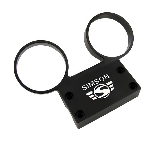 Simson Armaturenträger f. ø 60 mm Tacho + DZM, Alu schwarz - S50, S51, S53, S70, S83