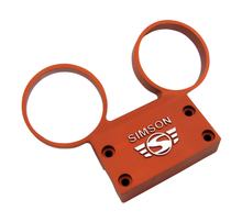 Soporte de salpicadero Simson para velocímetro de 60 mm de diámetro+DZM, aluminio naranja - S50, S51, S53, S70, S83