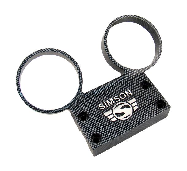 Simson dashboard holder for 60 mm diameter speedometer+DZM, aluminium carbon - S50, S51, S53, S70, S83