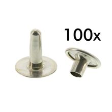 Simson Set 100x Hohlniete, zweiteilig - A5x12x9-St-E4J + Kappe 5x10 - für Schmutzschutz - S50, S51, S70, SR50, SR80