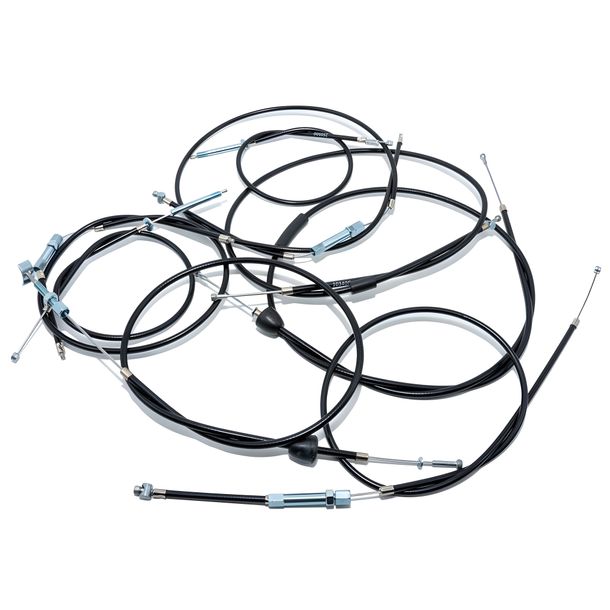 Set - 8x bowdencables - black - KR51 manual transmission, rear brake cable - internal lever