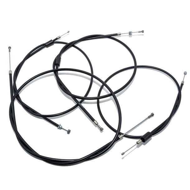Simson Set - 4x Bowdenzüge - schwarz - S50, langer Starterhebel