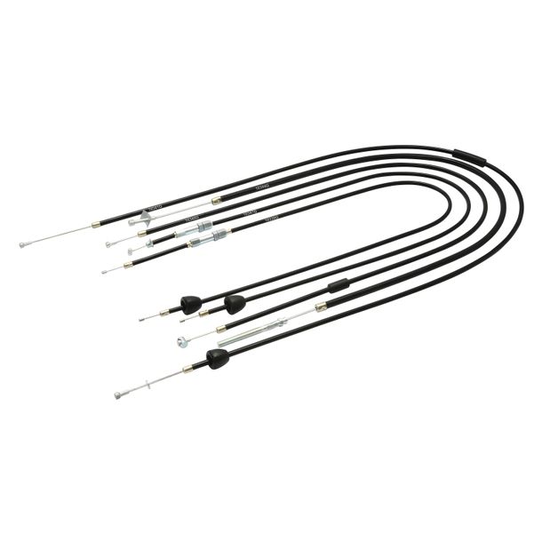 Set - 5x Bowdenzüge - schwarz - KR51 / 1, Starter Fkt.-länge 38mm, Bremsbowdenzug hinten - Hebel aussenliegend