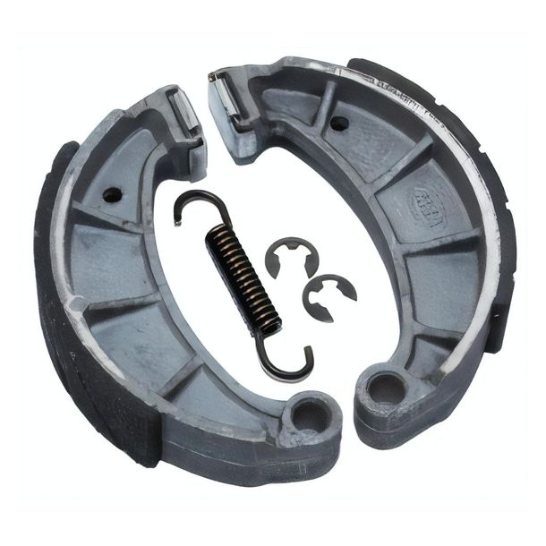 Sport brake shoes, brake shoes Ø 124mm with replaceable liner + brake shoe spring+lock washers