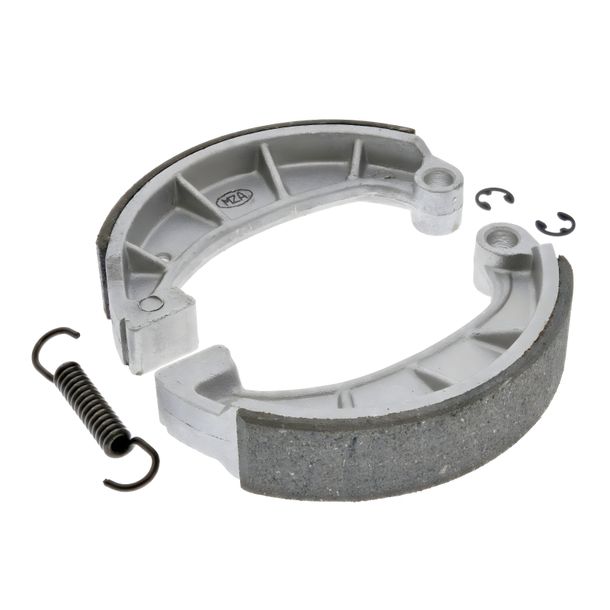SET ganasce freno ø124 mm con pastiglia in acciaio fuso+molla ganascia freno+rondelle di bloccaggio