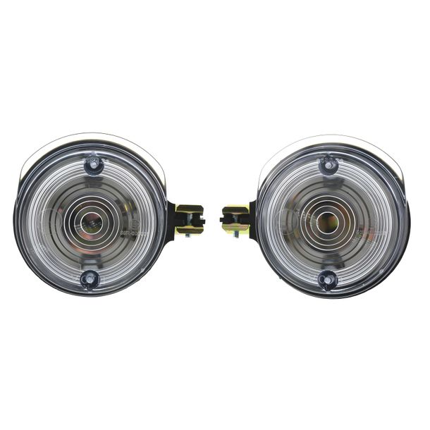 Pareja de intermitentes delanteros - redondos - 8580,23 - salida de luz: blanco - soporte intermitente 10 mm