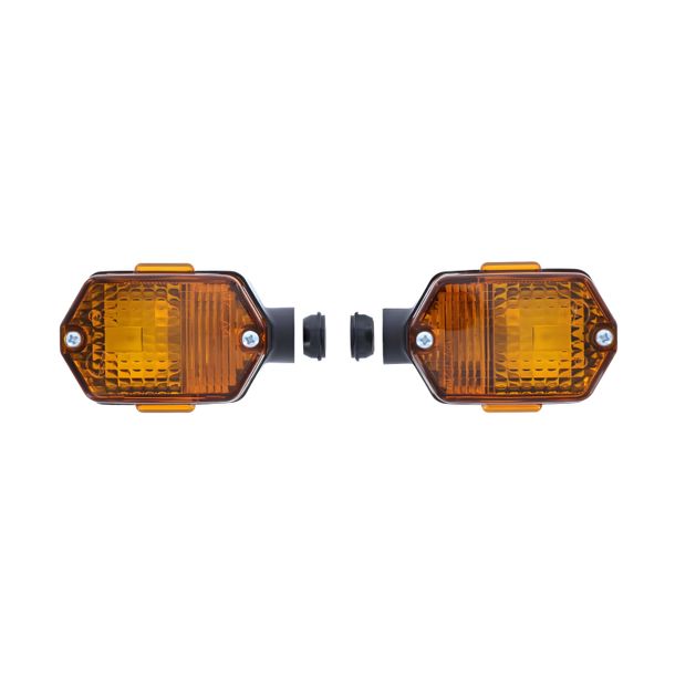 Simson Paar Blinkleuchten BL80 - eckig, für vorn + hinten - Lichtaustritt orange - S53, S83, SR50, SR80, passend f. MZ