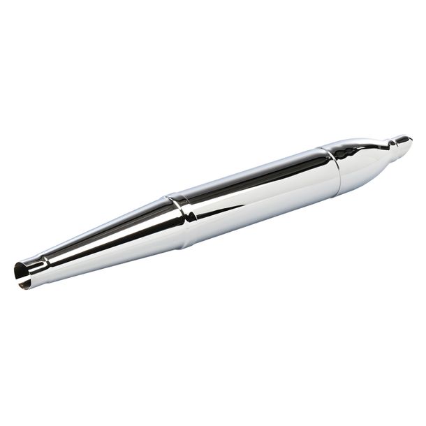 Simson 3-piece cigar shaped exhaust pipe, short, chromed, l=500mm - for SR1, SR2, KR50