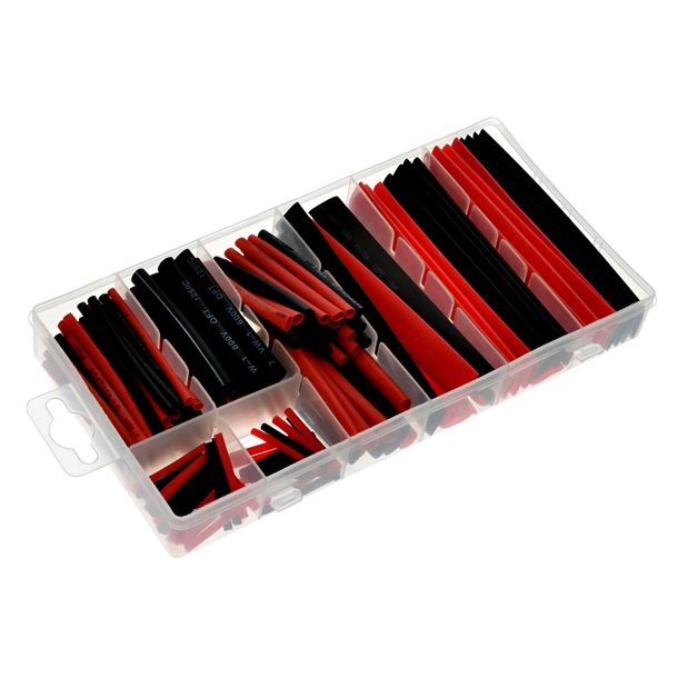 Krimpkous set, rood/zwart, 150-delig