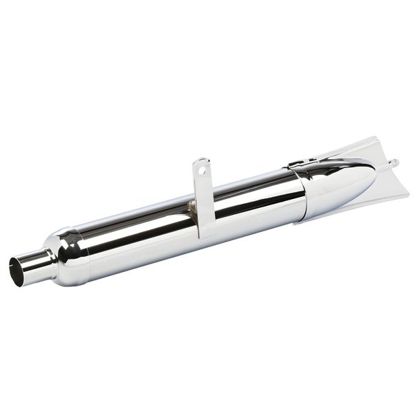 Scarico MZ in 3 pezzi, a coda di rondine, con staffa, cromato - per RT125/0