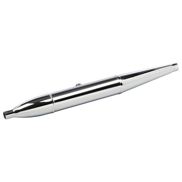 Escape MZ 3 piezas forma cigarro, L=920mm, d=40 mm, con soporte, cromado - para ES250/0, 175/0, 175/1
