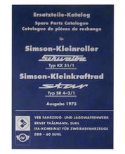 Catálogo de Peças de Reposição Simson, Lista de Peças KR51 / 1, SR4-2, SR4-2 / 1 - Edição 1975