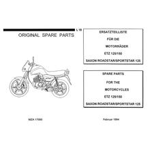 Liste des pièces de rechange MZ ETZ125, ETZ150 - SAXON ROADSTAR SPORTSTAR 125 - édition 1994