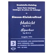 Simson katalog náhradních dílů, seznam náhradních dílů Habicht SR4-4, Sperber SR4-3 - Vydání 1975