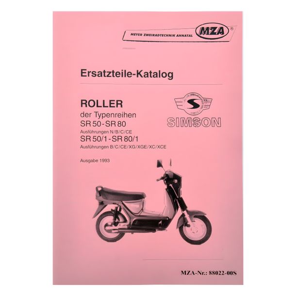 Simson spare parts catalog scooter SR50-SR80 - edition 1993