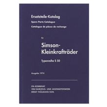 Simson Ersatzteilekatalog S50 - Ausgabe 1974