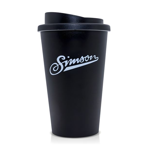Mug thermique avec bouchon à vis, 350 ml, noir, design : Simson