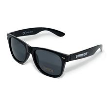 Sonnenbrille m. Kunststoffgestell, schwarz, UV400-Sonnenschutz - Bügel beidseitig bedruckt