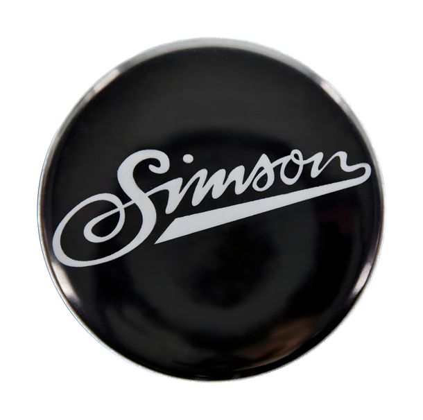 Metal badge Ø25mm with protective coating and bow needle, motif: Simson soft