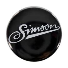 Blechbutton Ø25mm s ochranným krytem a lomenou jehlou, motiv: SIMSON měkký