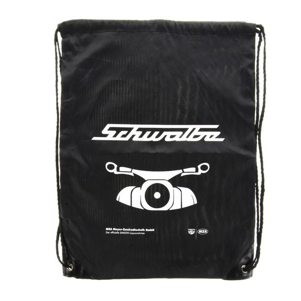 Retro - borsa sportiva - nera, con chiusura a coulisse - Materiale: poliestere 210D con stampa: rondine e motivo frontale