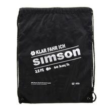 Retro - Bolsa esportiva - preta, com fecho de cordão - Material: Poliéster 210D - Impressão: KLAR FAHR ICH SIMSON - 3,6 PS, 60km / h