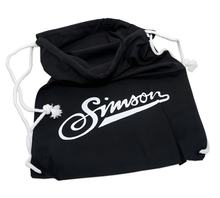 Retro Sportbeutel, schwarz mit Kordelzugverschluss, 100% Baumwolle, Motiv: SIMSON-weich