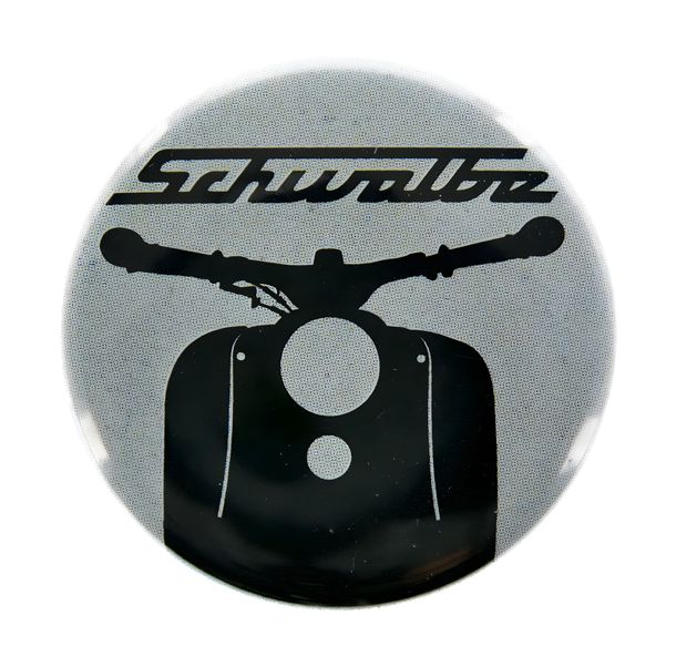 Metal badge Ø25mm with protective coating and bow pin, motif: swallow