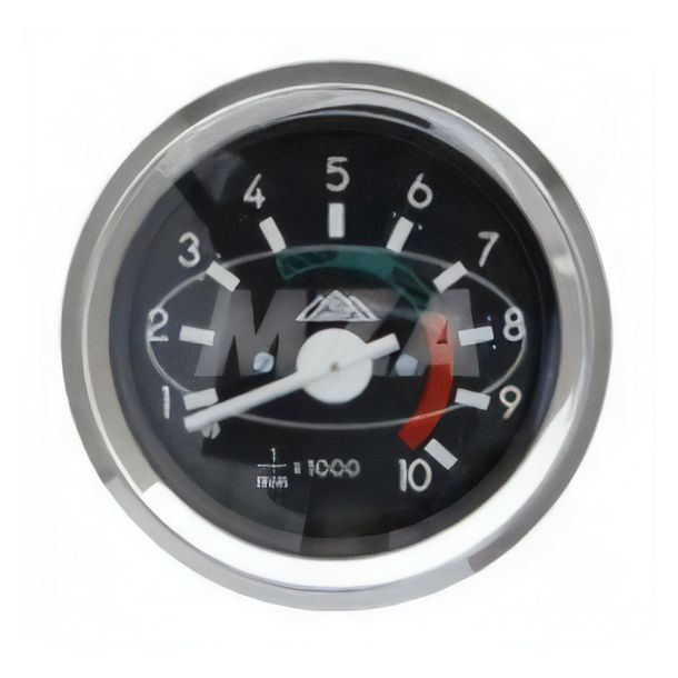 Ø60mm mechanische toerenteller met chromen ring, 12V-verlichting en aardaansluiting