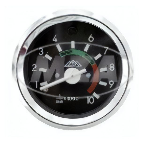 Tacómetro mecánico ø 60mm con anillo cromado, iluminación 12V+luz indicadora azul