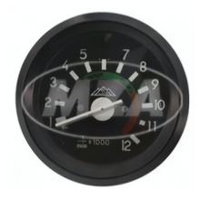 Mechanický otáčkoměr do 12000 ot./min - ø 60 mm s 12V osvětlením + kontrolka modrá