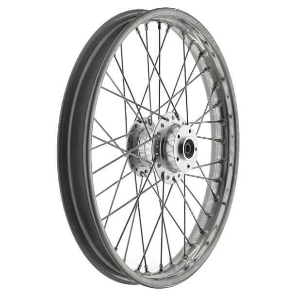 Ruota a raggi, 1,6 x 17 pollici per freno a disco (mozzo in alluminio, cerchio in acciaio inossidabile, raggi in acciaio inossidabile)