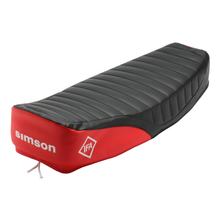 Simson Sitzbezug, schwarz / rot, strukturiert, wasserdicht S51E, Enduro