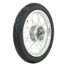 Kompletní kolo - přední - 1,5x16 palců - hliníkový disk leštěný, nerezové paprsky, s pneumatikou Vee Rubber - VRM094 namontovanou