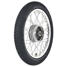 Rodas completas 1,5x16 polegadas, aro de alumínio brilhante, raios cromados com pneu Heidenau - K30 montado