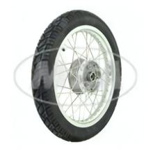 Kompletní kolo - přední - 1,6x16 palců - hliníkový disk leštěný, nerezové paprsky, s pneumatikou Vee Rubber - pneumatikou VRM094 montovanou