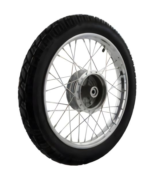 Rueda completa delantera 1,5x16 pulgadas acero cromado+Veerubber - neumático VRM094