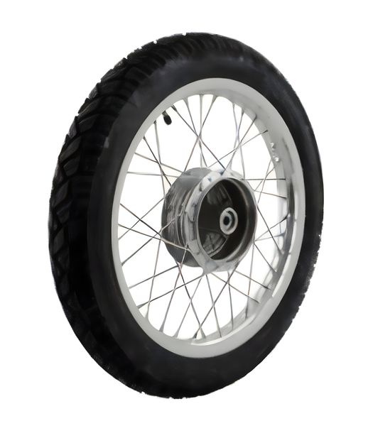 Komplettrad - hinten - 1,6x16 Zoll, Alufelge poliert + VeeRubber - Reifen VRM094