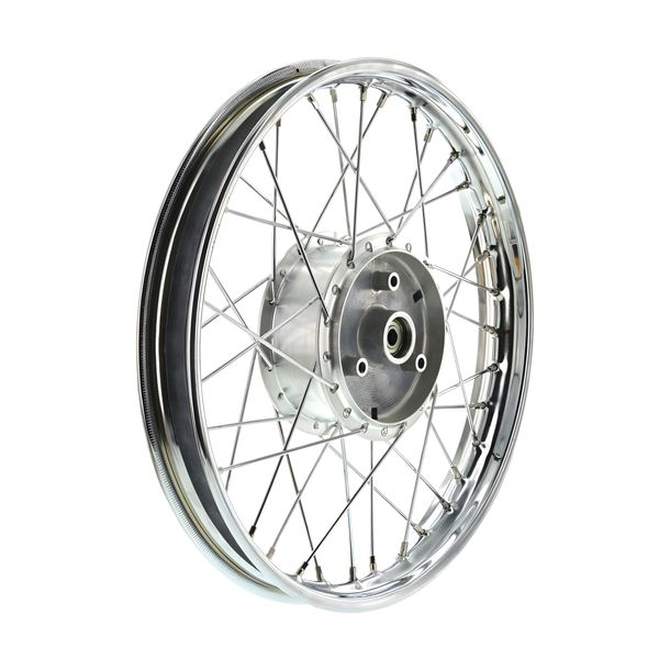 Spoked wheel 1,5x16 inch steel rim, chrome+chrome spokes+tuning wheel hub