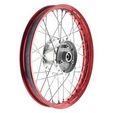 Speichenrad 1,5x16 Zoll Alufelge rot eloxiert und poliert + Edelstahlspeichen