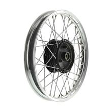 Ruota a raggi 1,5 x 16 pollici cerchio in lega lucida+raggi cromati+mozzo ruota nero