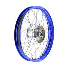 Roda de raios 1,5x16 polegadas Jante de alumínio azul anodizado + polido + Raios de aço inoxidável + Tuning - Cubo da roda